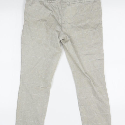 H&M Womens Beige Plaid  Trousers  Size 6 L25 in