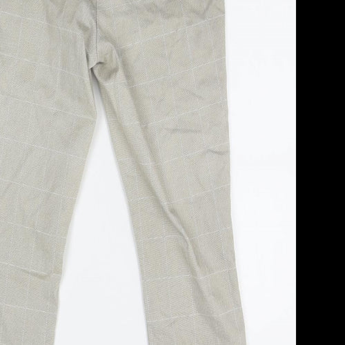 H&M Womens Beige Plaid  Trousers  Size 6 L25 in