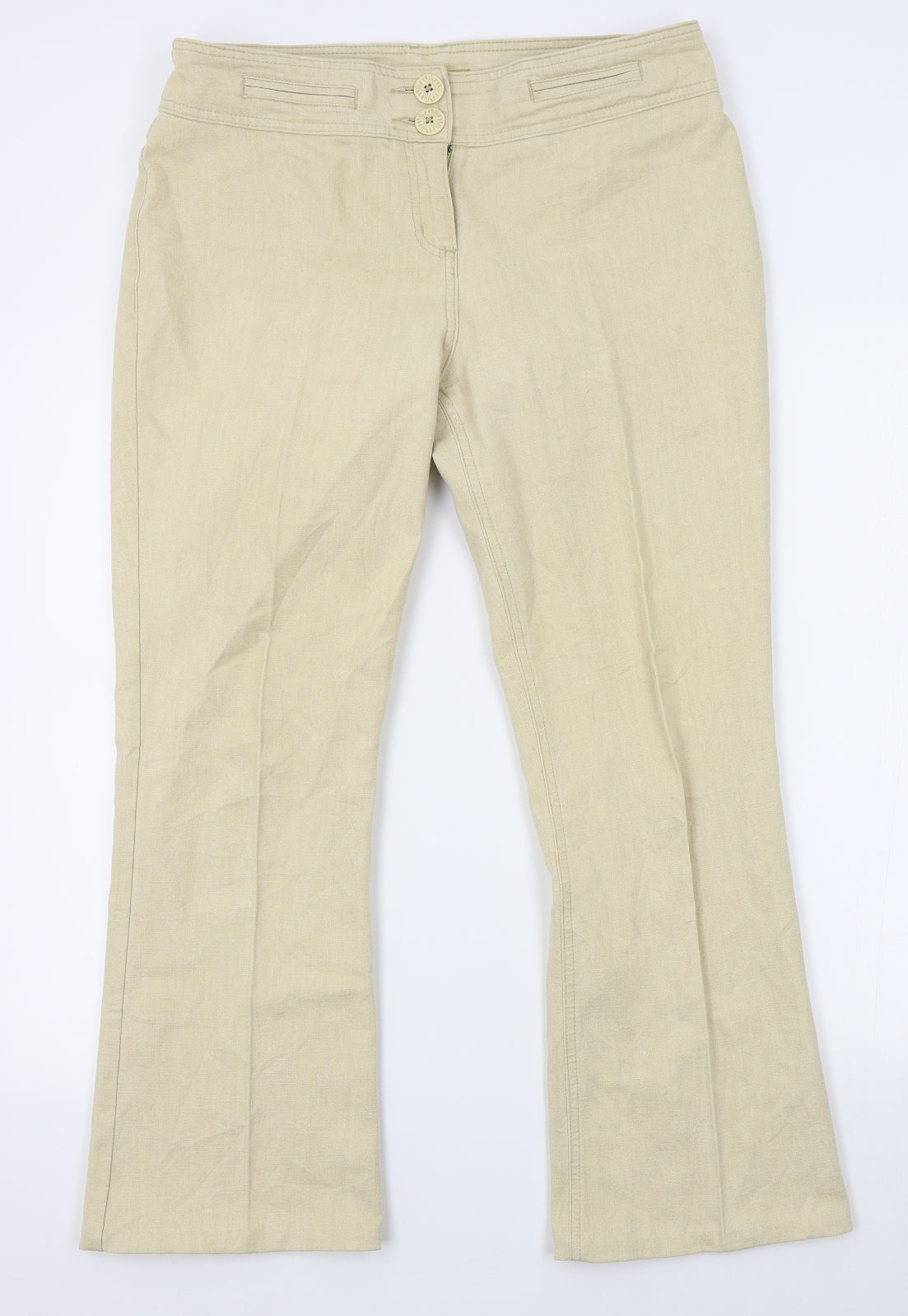 M&S Womens Beige   Straight Jeans Size 14 L25 in