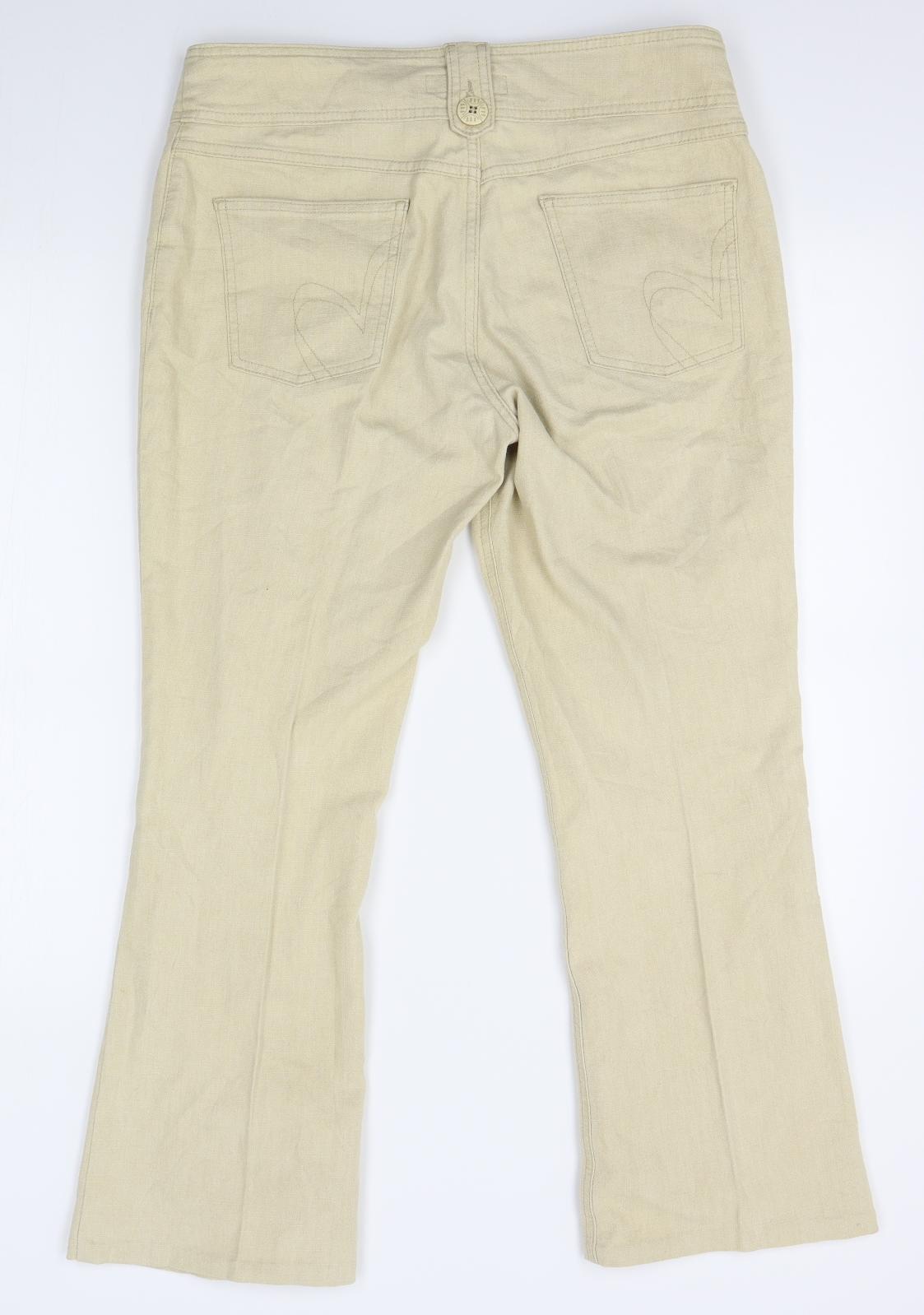 M&S Womens Beige   Straight Jeans Size 14 L25 in