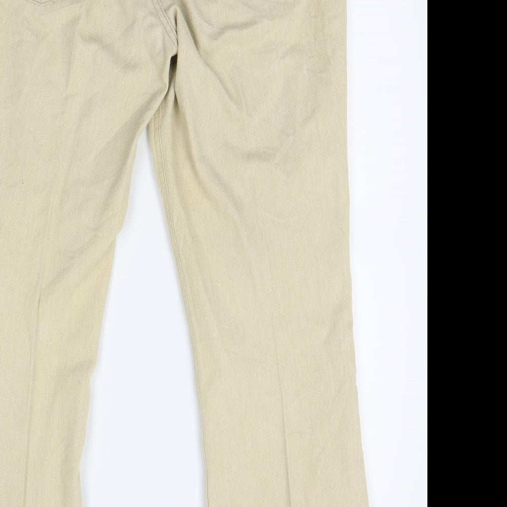 M&S Womens Beige   Straight Jeans Size 14 L25 in