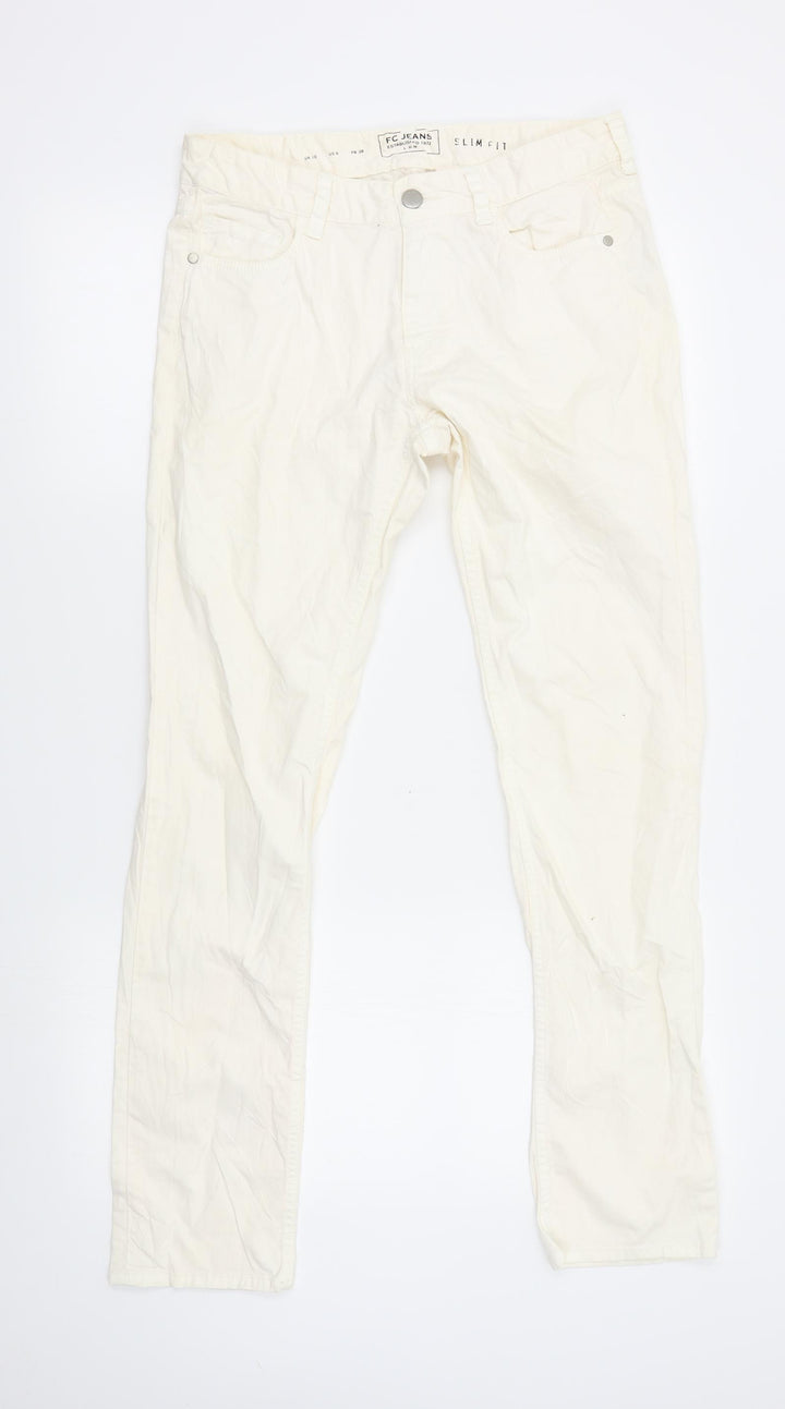 FC Jeans Womens Ivory Straight Jeans Size 10 L29 in