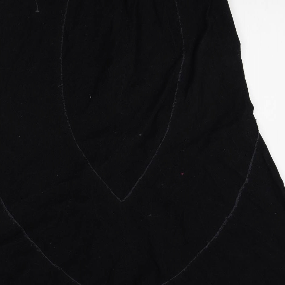 M&S Womens Black   Maxi Skirt Size 14  - belted