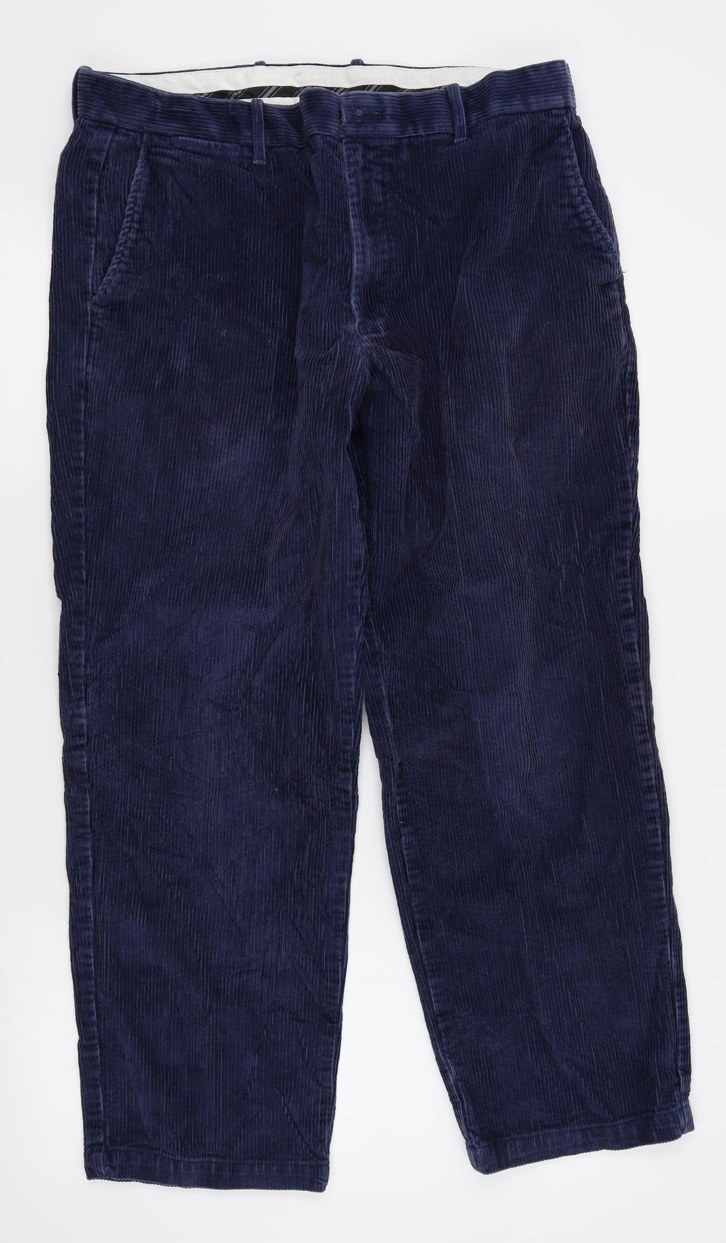 M&S Mens Blue  Corduroy Trousers  Size 38 L31 in