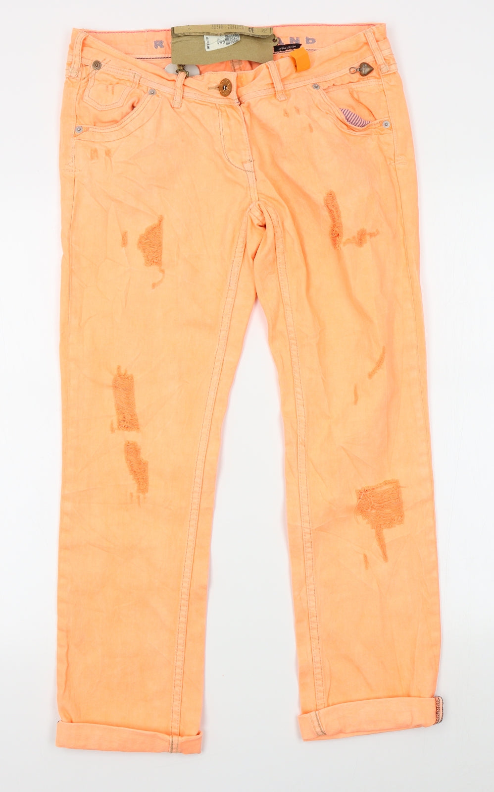 River Island Womens Orange   Straight Jeans Size 12 L27 in
