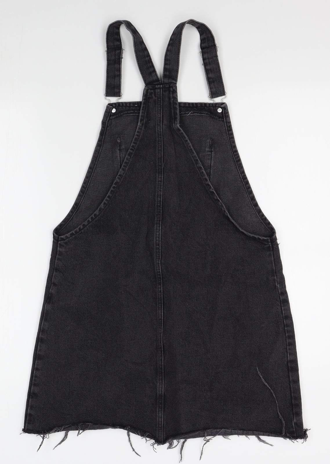 denim co Womens Grey Floral  Pinafore/Dungaree Dress  Size 10