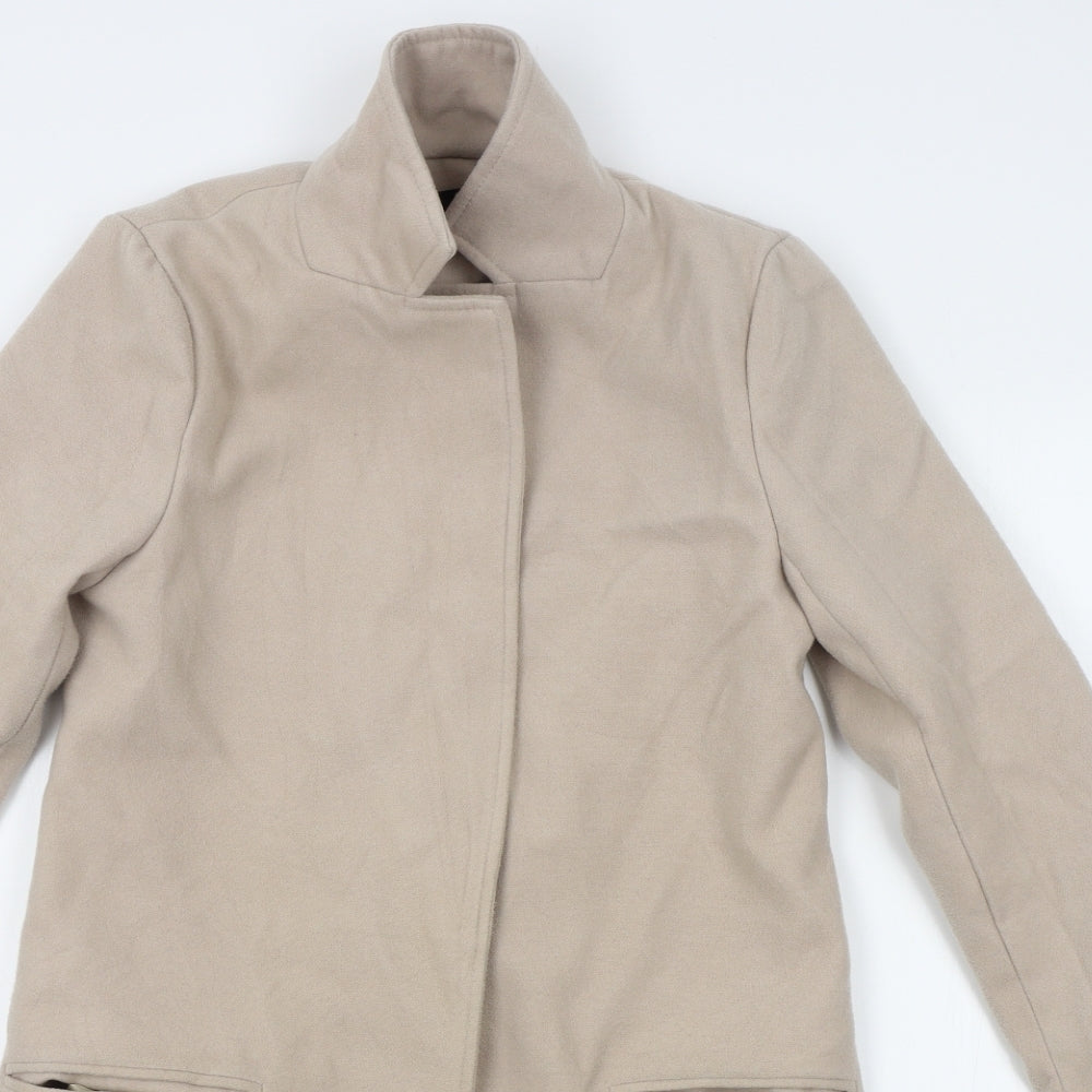 Missguided Womens Beige   Overcoat Coat Size 8