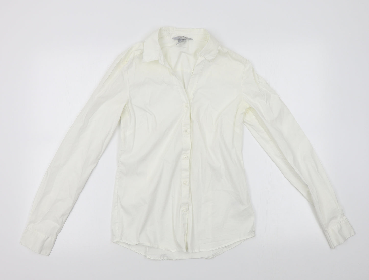 H&M Womens White   Basic Button-Up Size 6