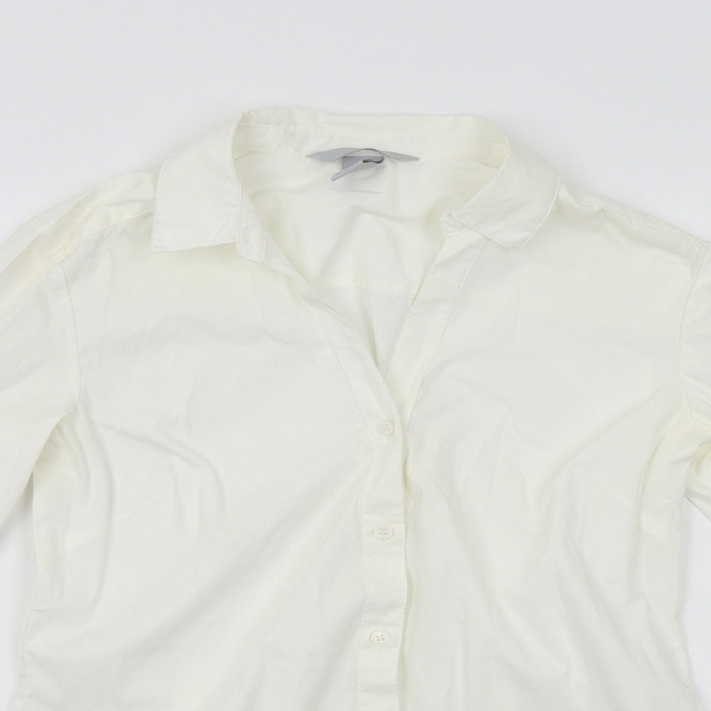 H&M Womens White   Basic Button-Up Size 6