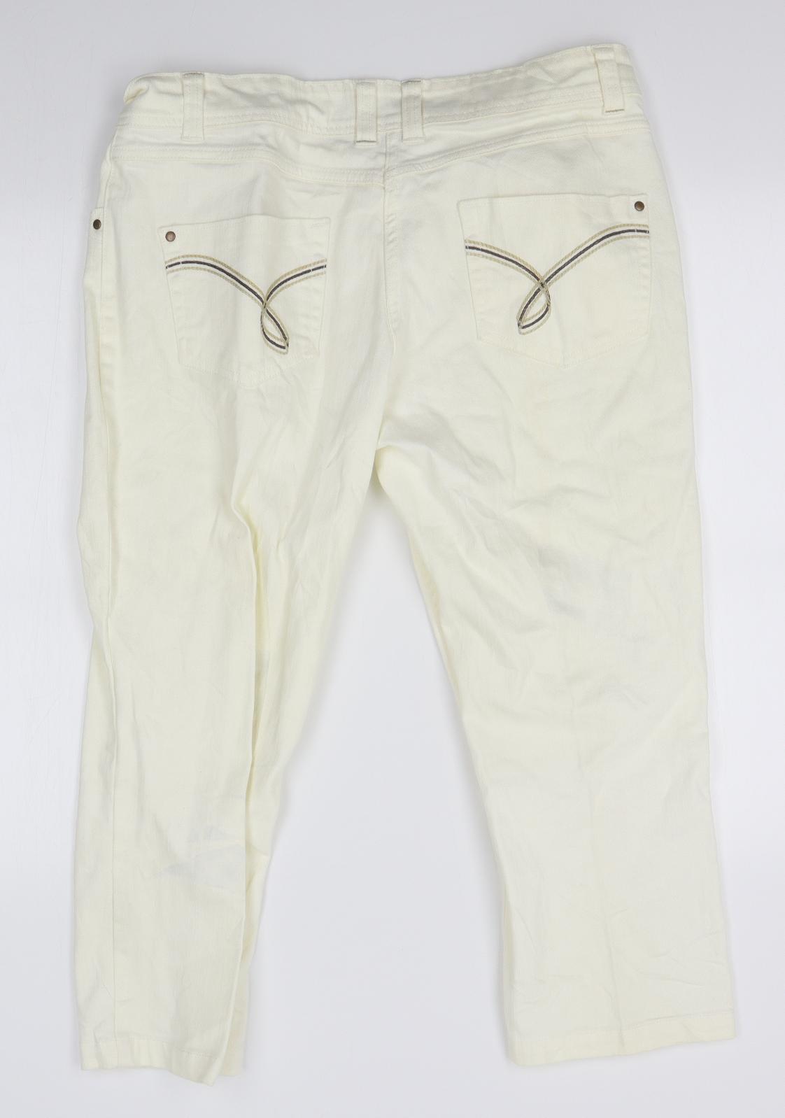 George Womens Ivory   Cropped Jeans Size 16 L22 in