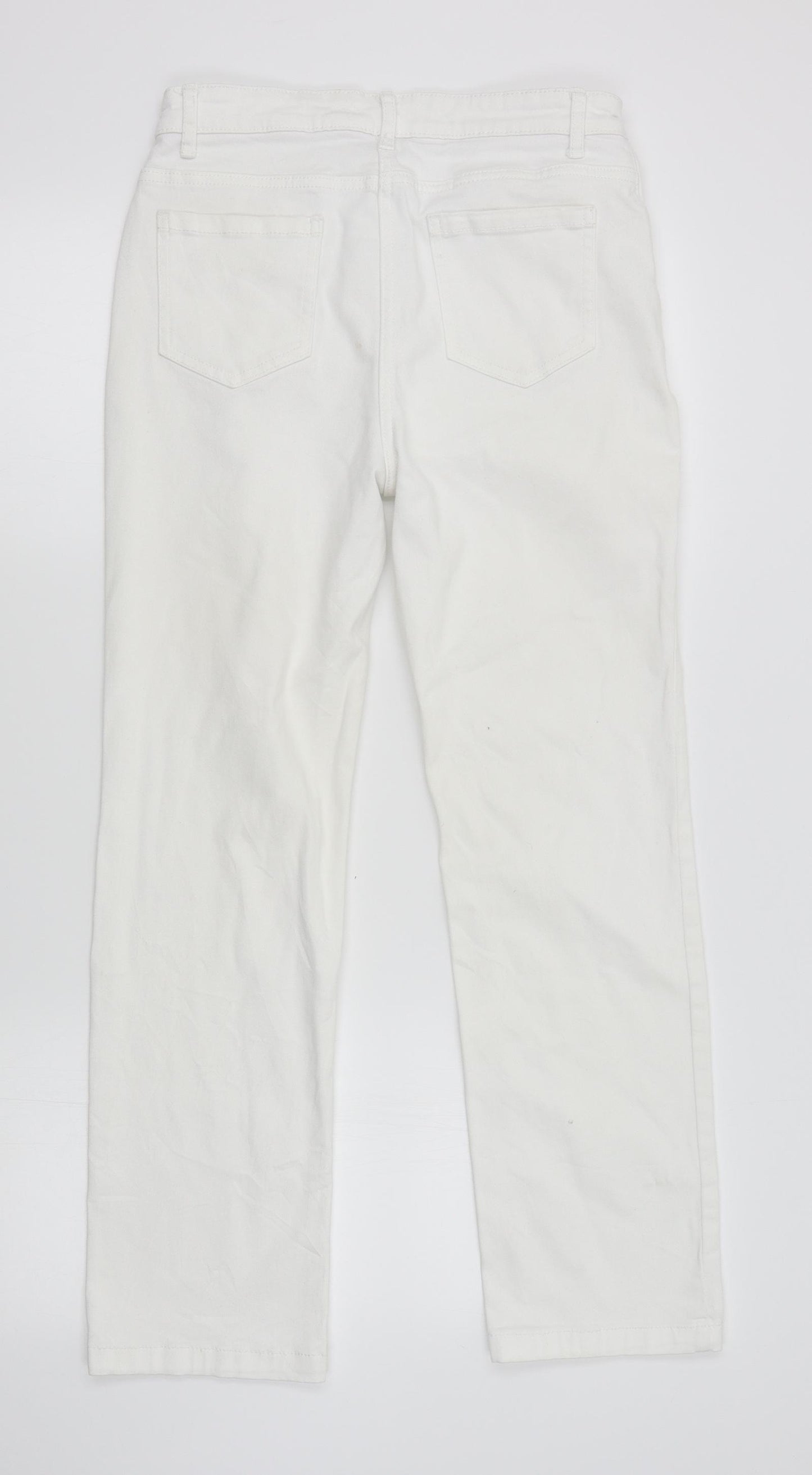 M&S Womens White   Straight Jeans Size 12 L28 in - short leg