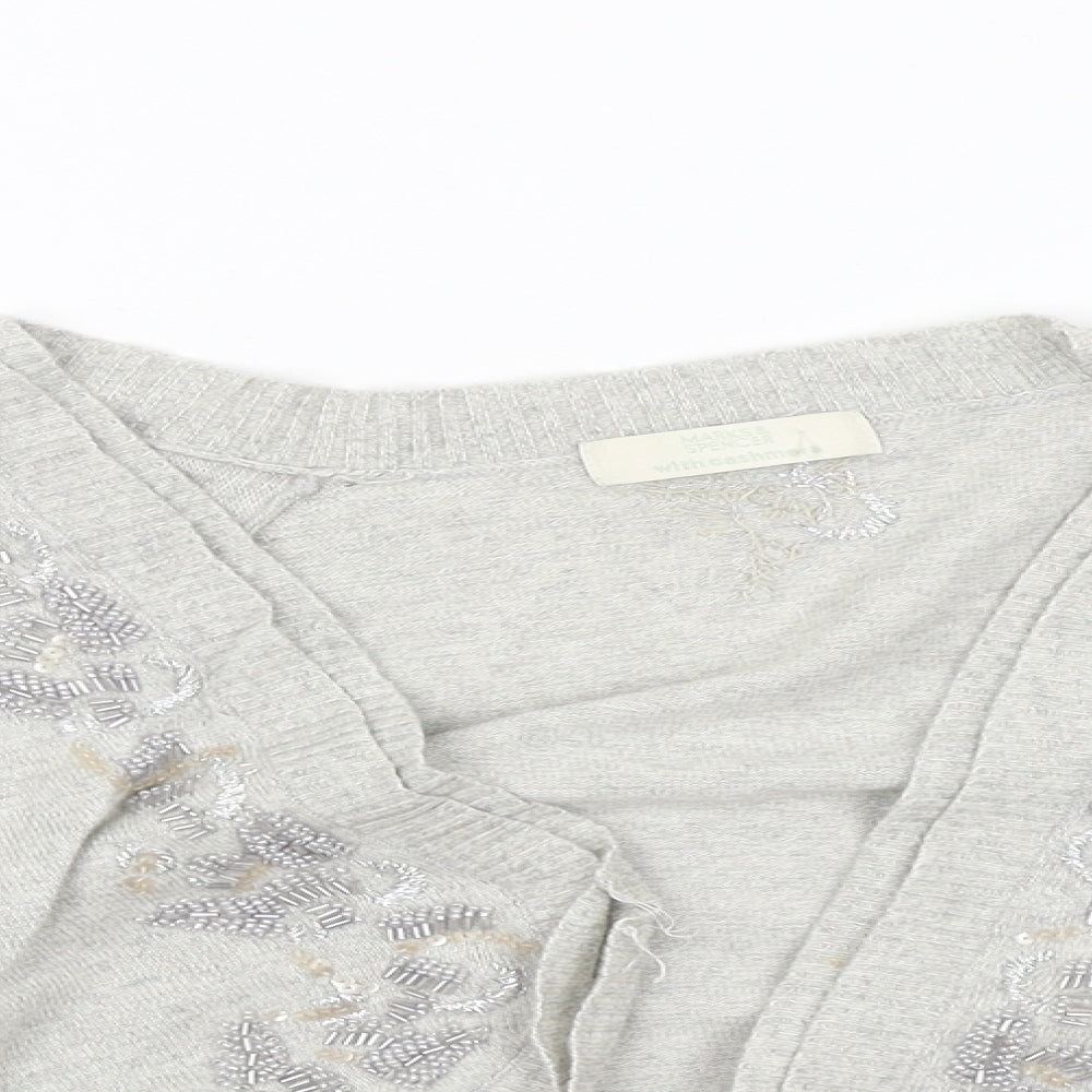 Marks and Spencer Womens Grey   Cardigan Jumper Size 14