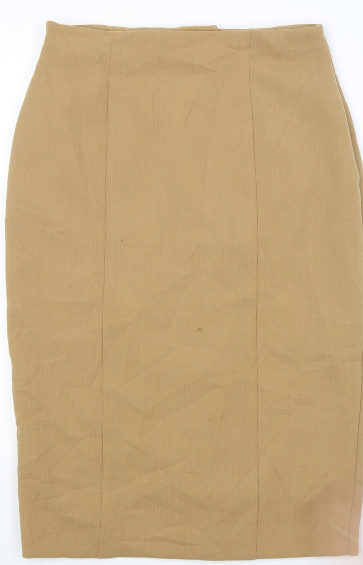 Preworn Womens Beige   Straight & Pencil Skirt Size 30