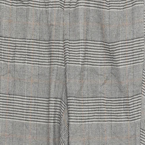 Stradavarius Womens Beige Check  Capri Trousers Size L L25 in