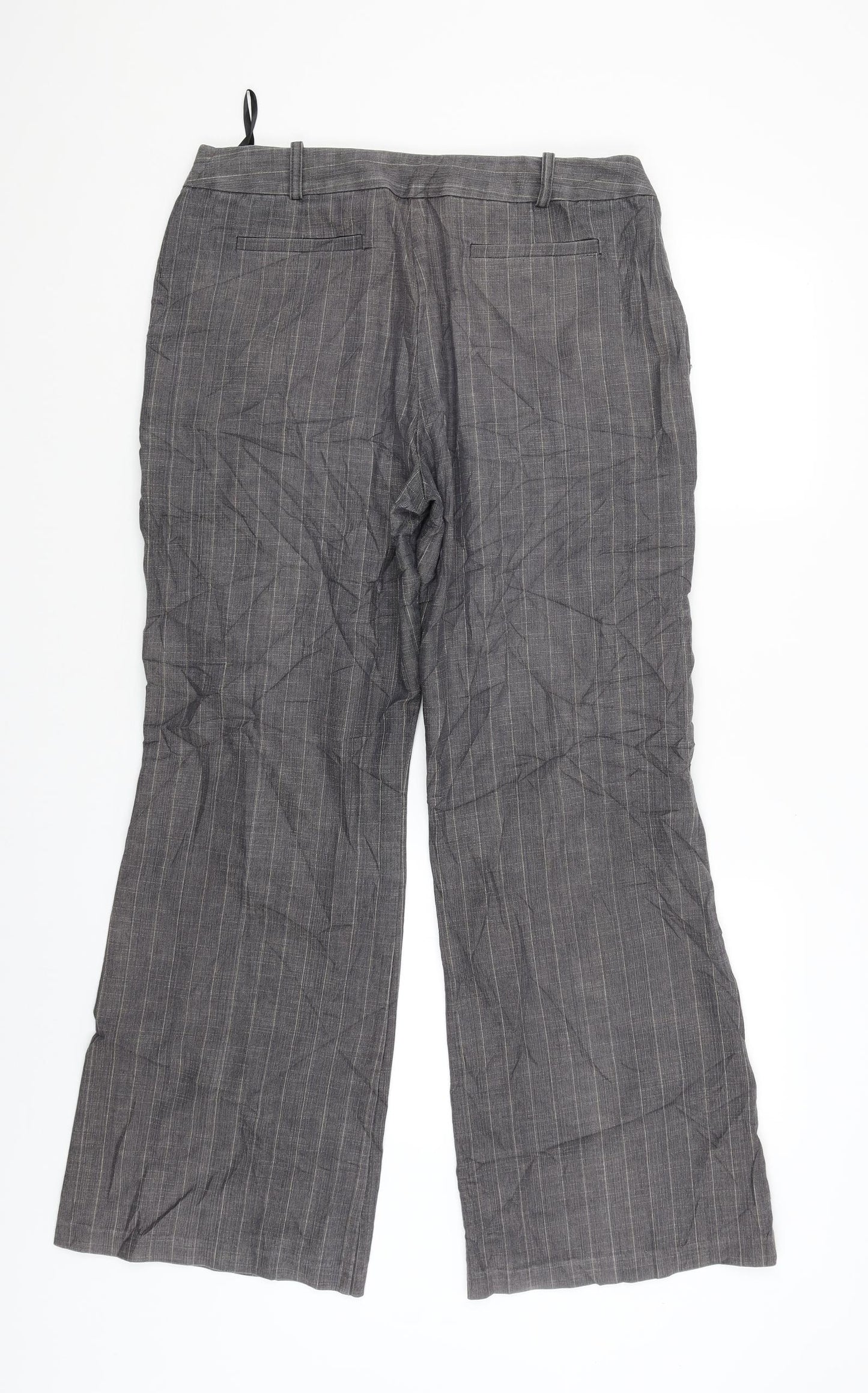 Princples Womens Grey Check  Trousers  Size 32 L27 in