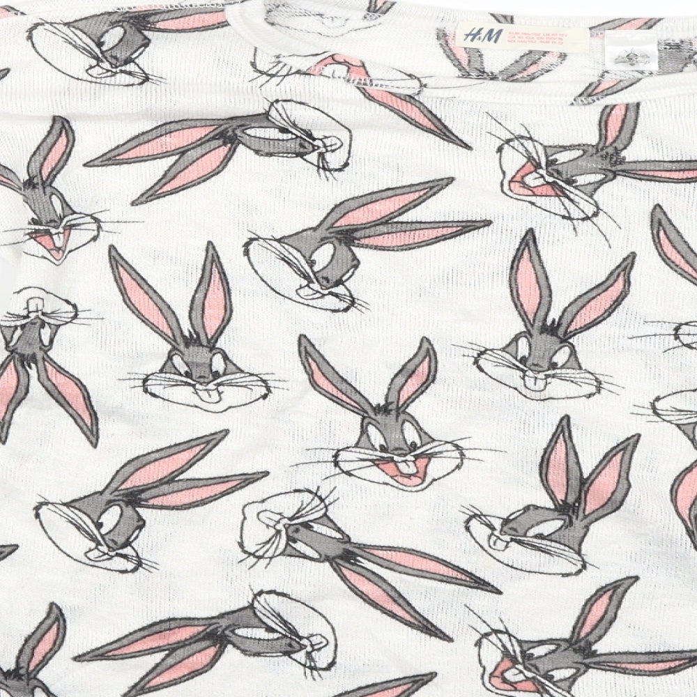H&M Girls White   Basic T-Shirt Size 11-12 Years  - Bugs Bunny