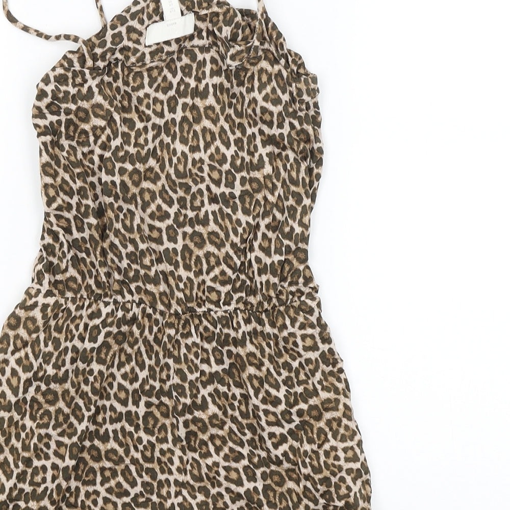 H&M Womens Brown Animal Print  Bodycon  Size XS