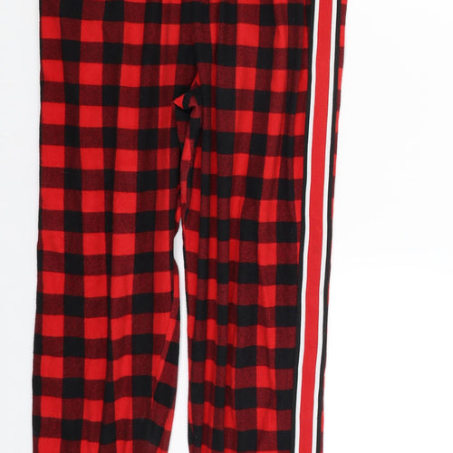 NEXT Boys Red Check  Sweatpants Trousers Size 12 Years