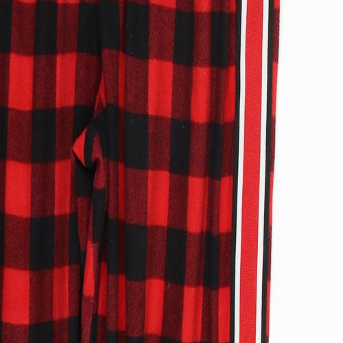NEXT Boys Red Check  Sweatpants Trousers Size 12 Years