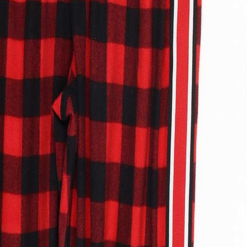 NEXT Boys Red Check  Sweatpants Trousers Size 12 Years