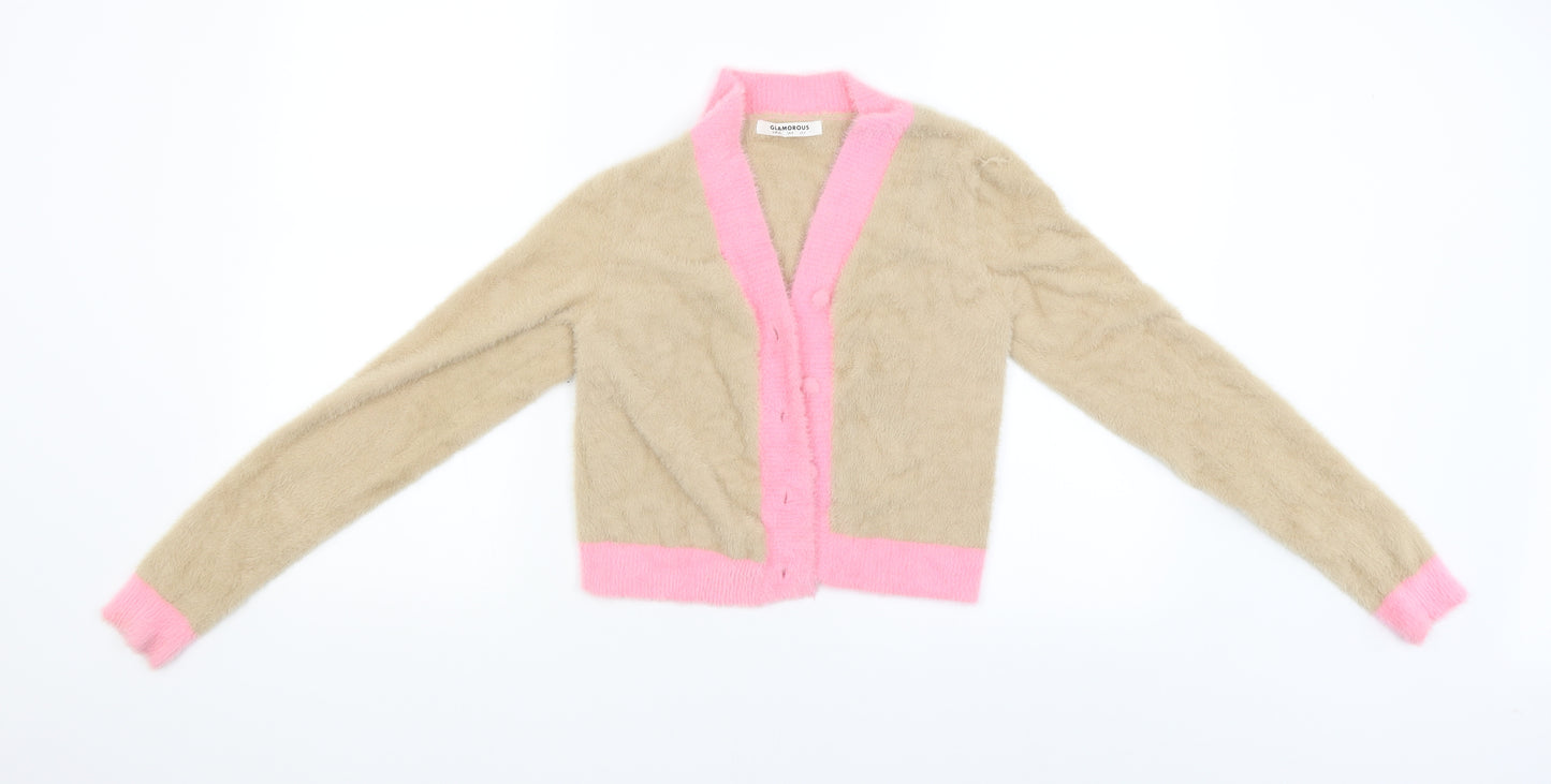 Glamious Womens Brown   Cardigan Jumper Size 8