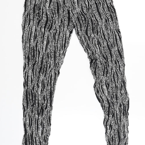 F&F Womens Black Striped  Jogger Trousers Size 8 L26 in