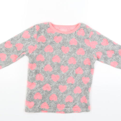 YD Girls Grey Solid  Cami Pyjama Top Size 7-8 Years  - Hearts