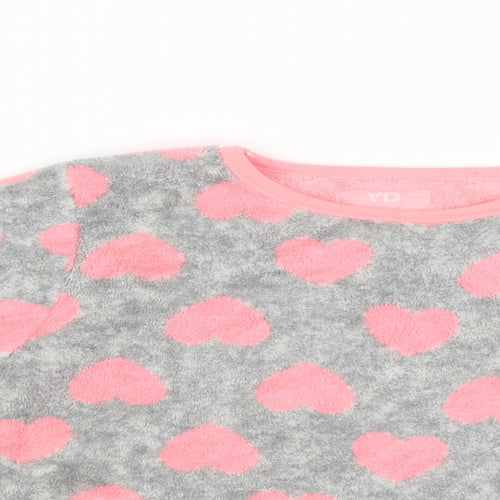 YD Girls Grey Solid  Cami Pyjama Top Size 7-8 Years  - Hearts