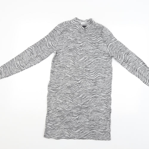 M&S Womens Grey Animal Print  Pullover Jumper Size S