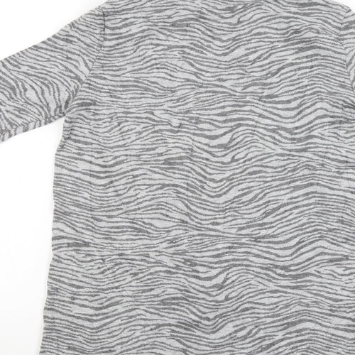 M&S Womens Grey Animal Print  Pullover Jumper Size S
