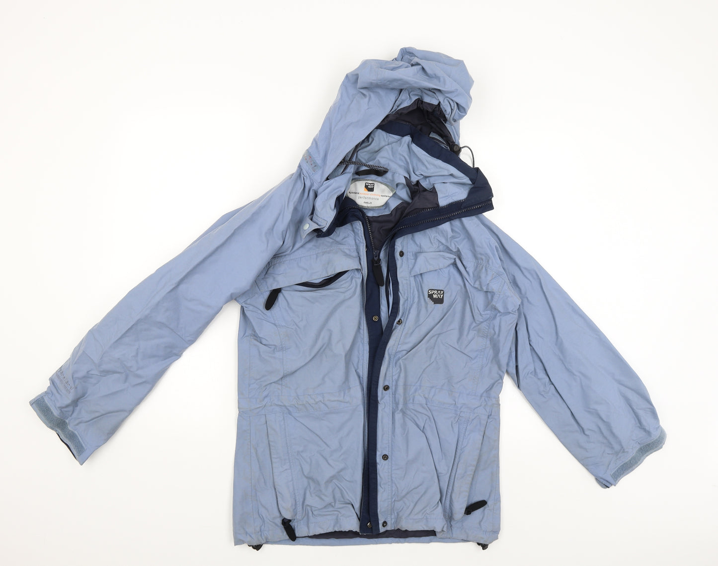Spray Way Womens Blue   Windbreaker Coat Size M