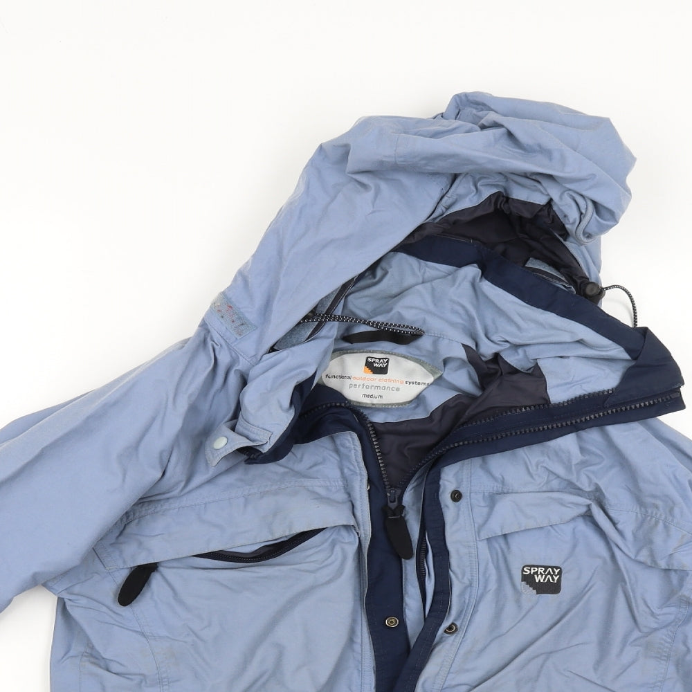 Spray Way Womens Blue   Windbreaker Coat Size M