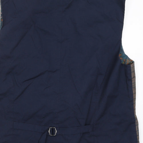 NEXT Mens Beige Check  Jacket Suit Waistcoat Size 42