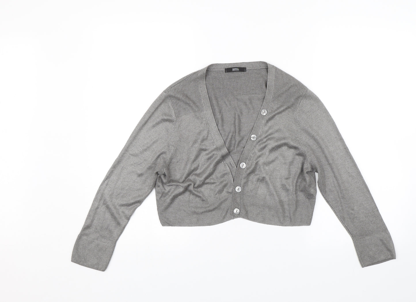 M&S Womens Grey   Cardigan Jumper Size 14