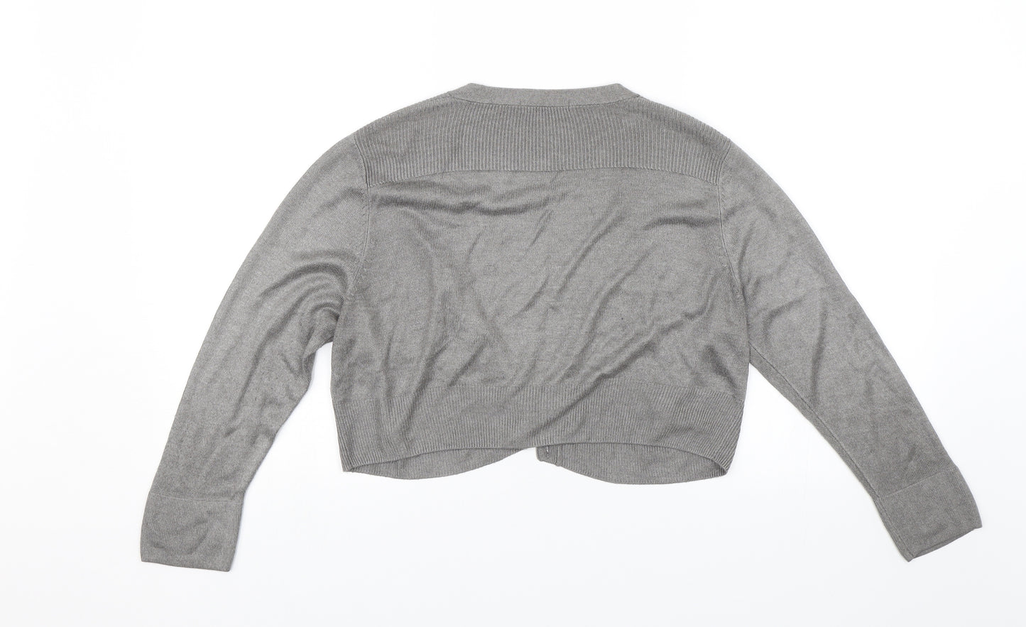 M&S Womens Grey   Cardigan Jumper Size 14