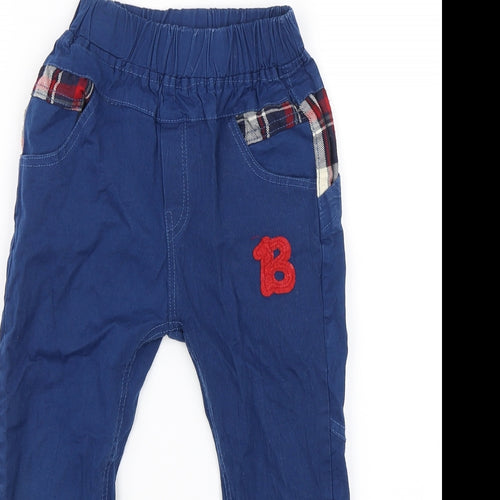 Preworn Boys Blue   Jogger Trousers Size 7 Years