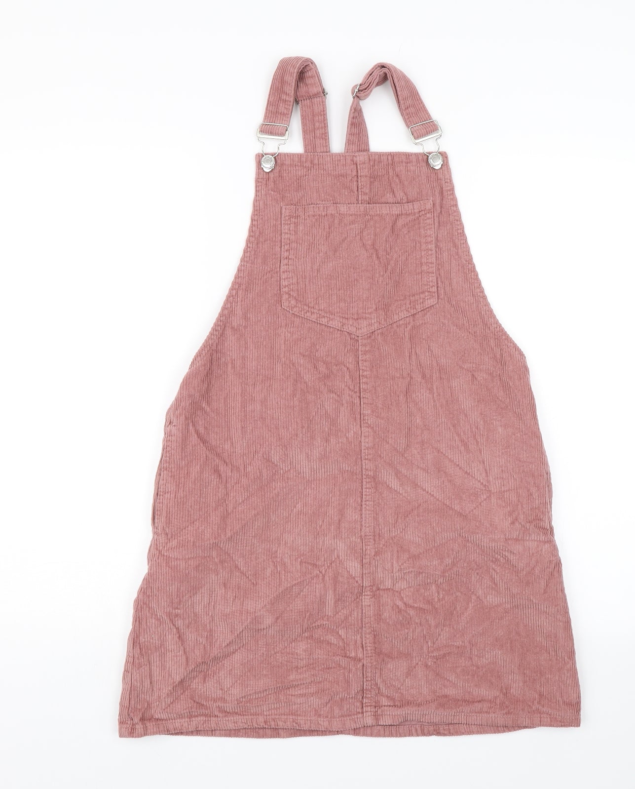 Denim & Co. Womens Pink   Pinafore/Dungaree Dress  Size 12