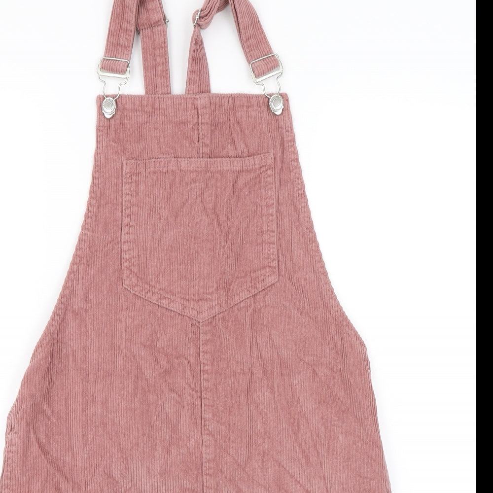 Denim & Co. Womens Pink   Pinafore/Dungaree Dress  Size 12