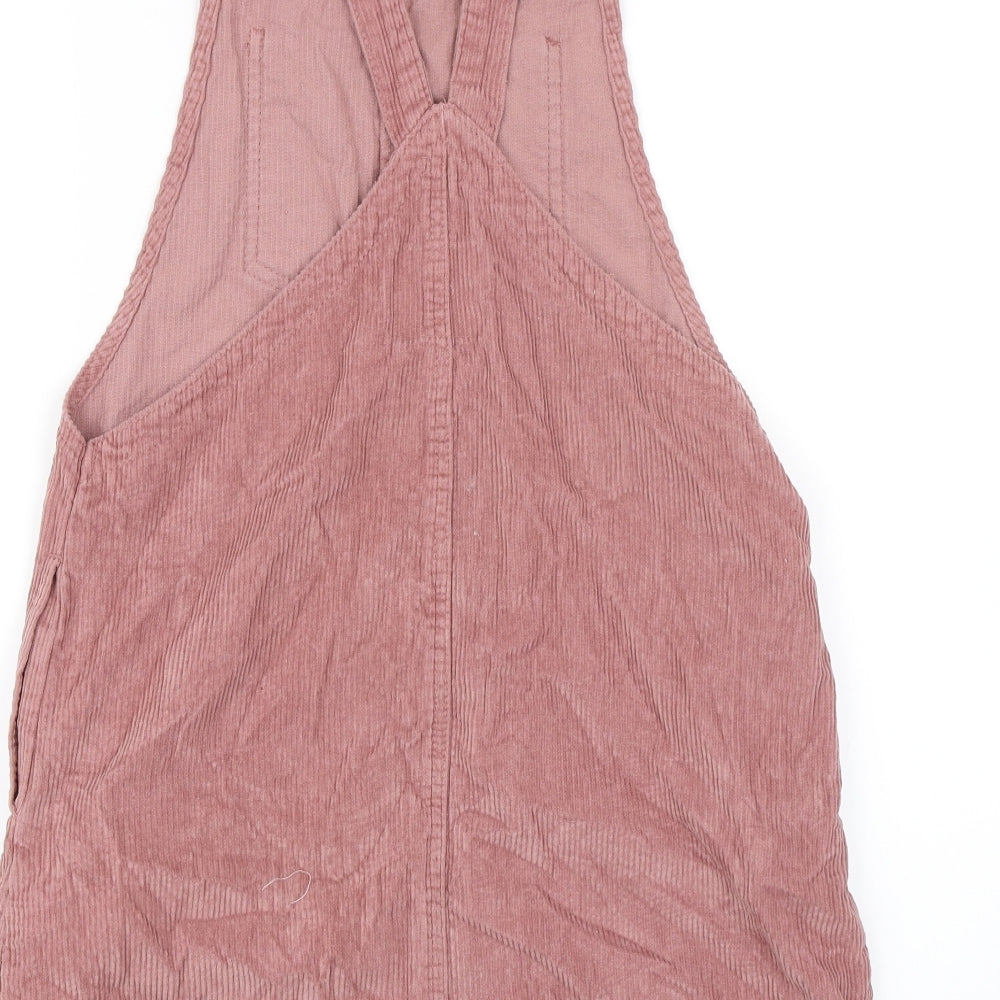 Denim & Co. Womens Pink   Pinafore/Dungaree Dress  Size 12