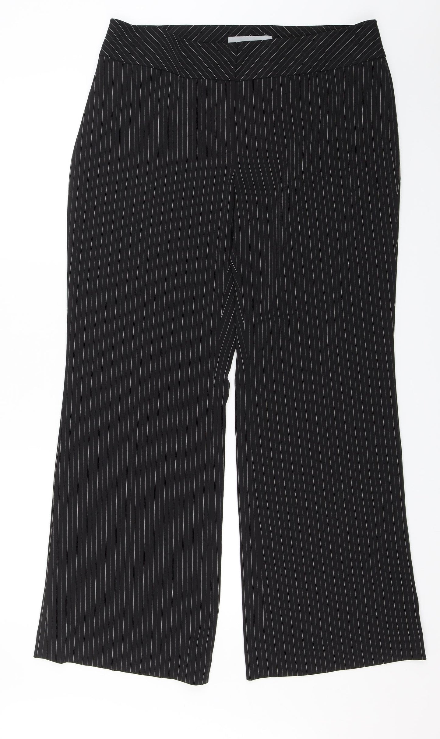 NEXT Womens Black Striped  Dress Pants Trousers Size 16 L29 in