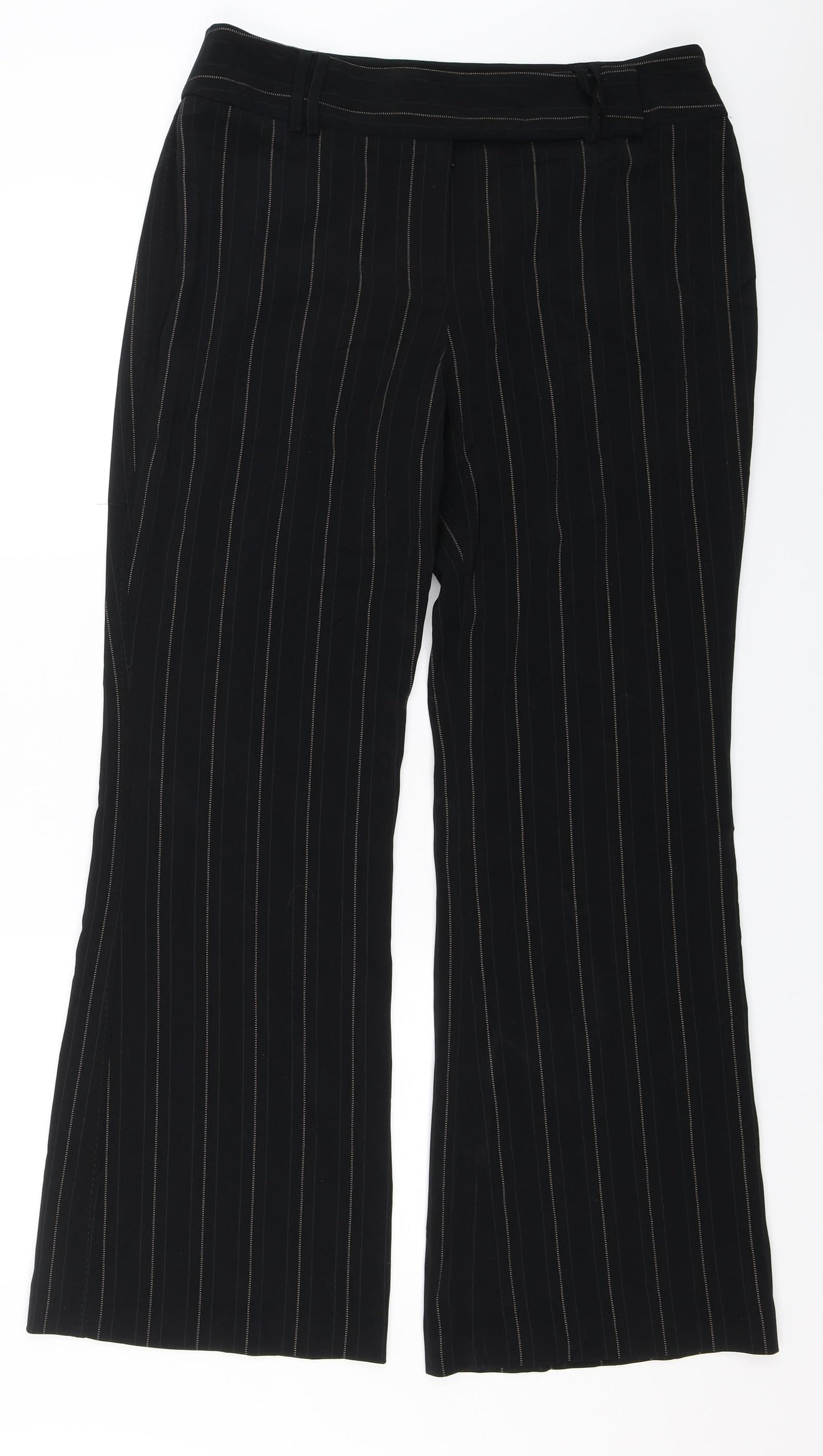 NEXT Womens Black Striped  Dress Pants Trousers Size 14 L30 in