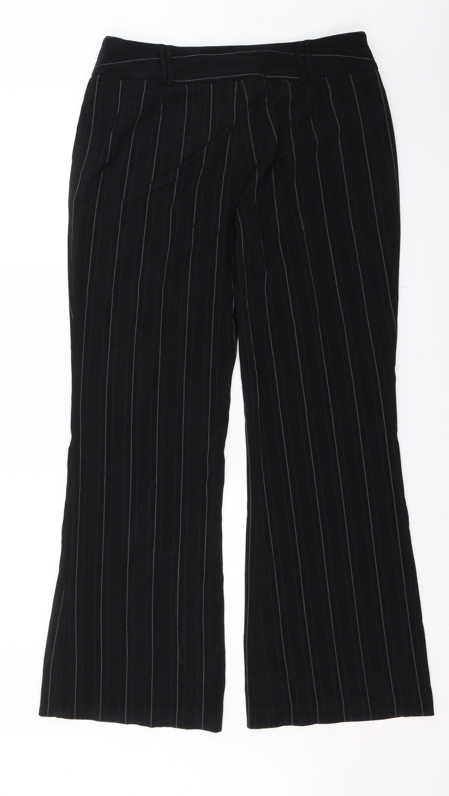 NEXT Womens Black Striped  Dress Pants Trousers Size 14 L30 in