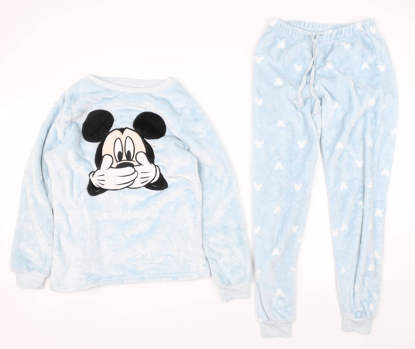 George Womens Blue Solid  Top Pyjama Set Size 8  - Mickey mouse
