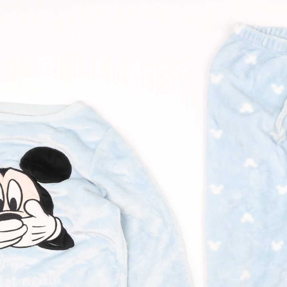 George Womens Blue Solid  Top Pyjama Set Size 8  - Mickey mouse