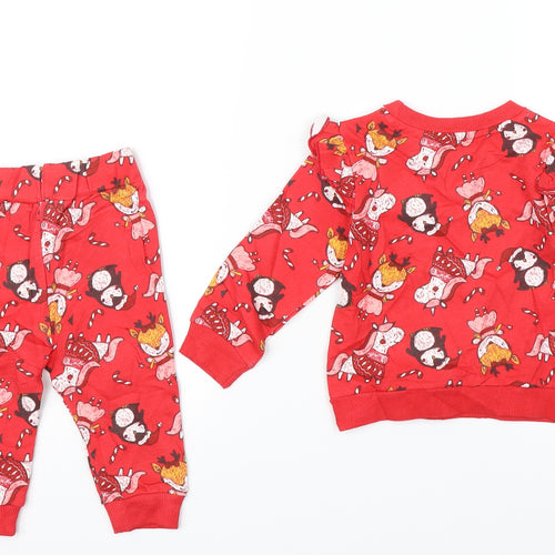 Studio Baby Baby Red   Trousers Set Outfit/Set Size 6-9 Months