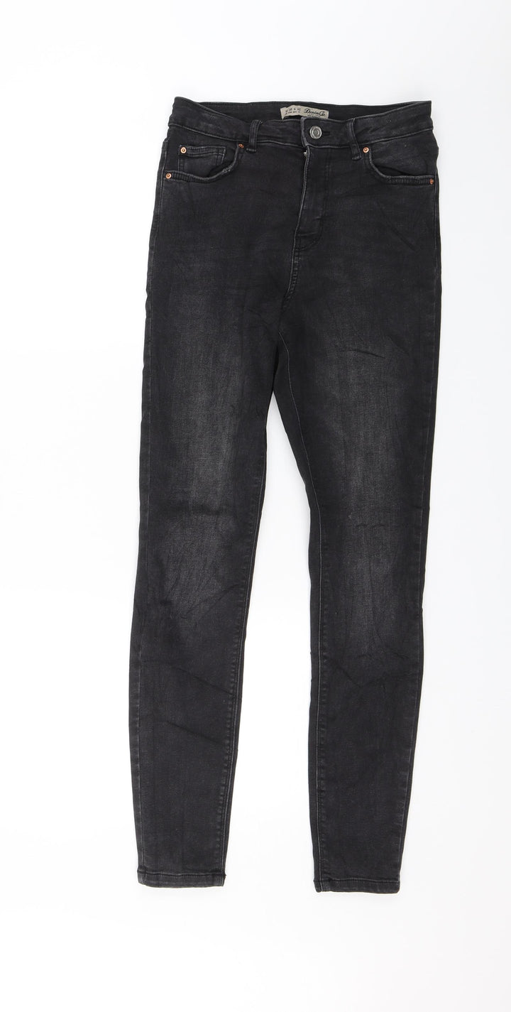 Denim & Co. Womens Black Denim Skinny Jeans Size 10 L28 in
