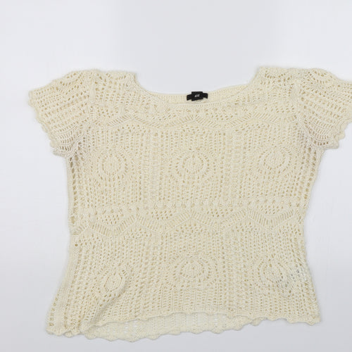H&M Womens Ivory   Basic Blouse Size M