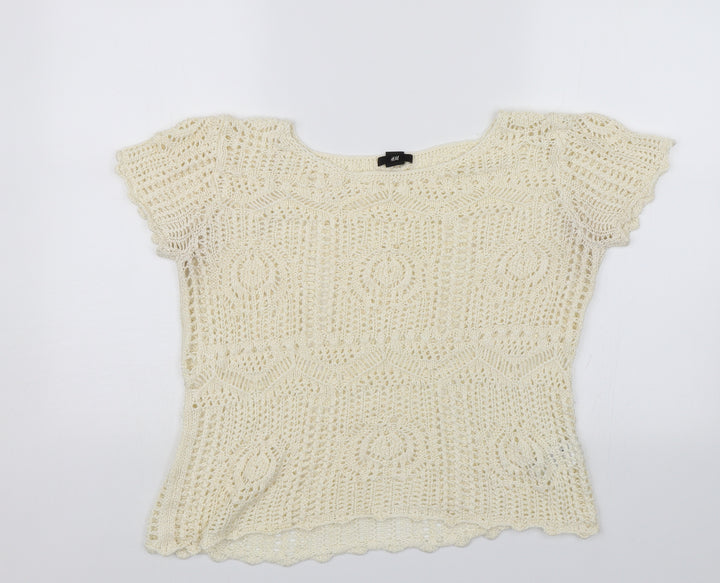 H&M Womens Ivory   Basic Blouse Size M