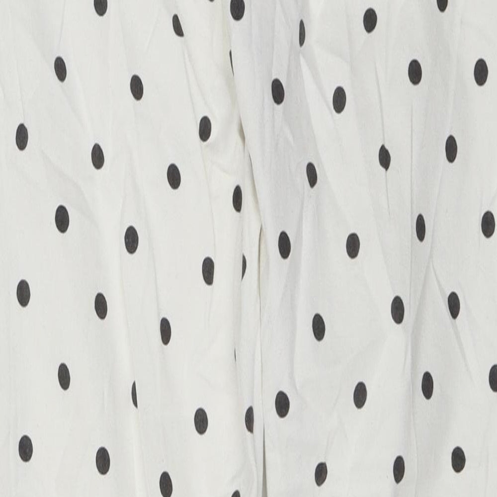 Pull&Bear Womens White Polka Dot Denim Skinny Jeans Size 12 L25 in