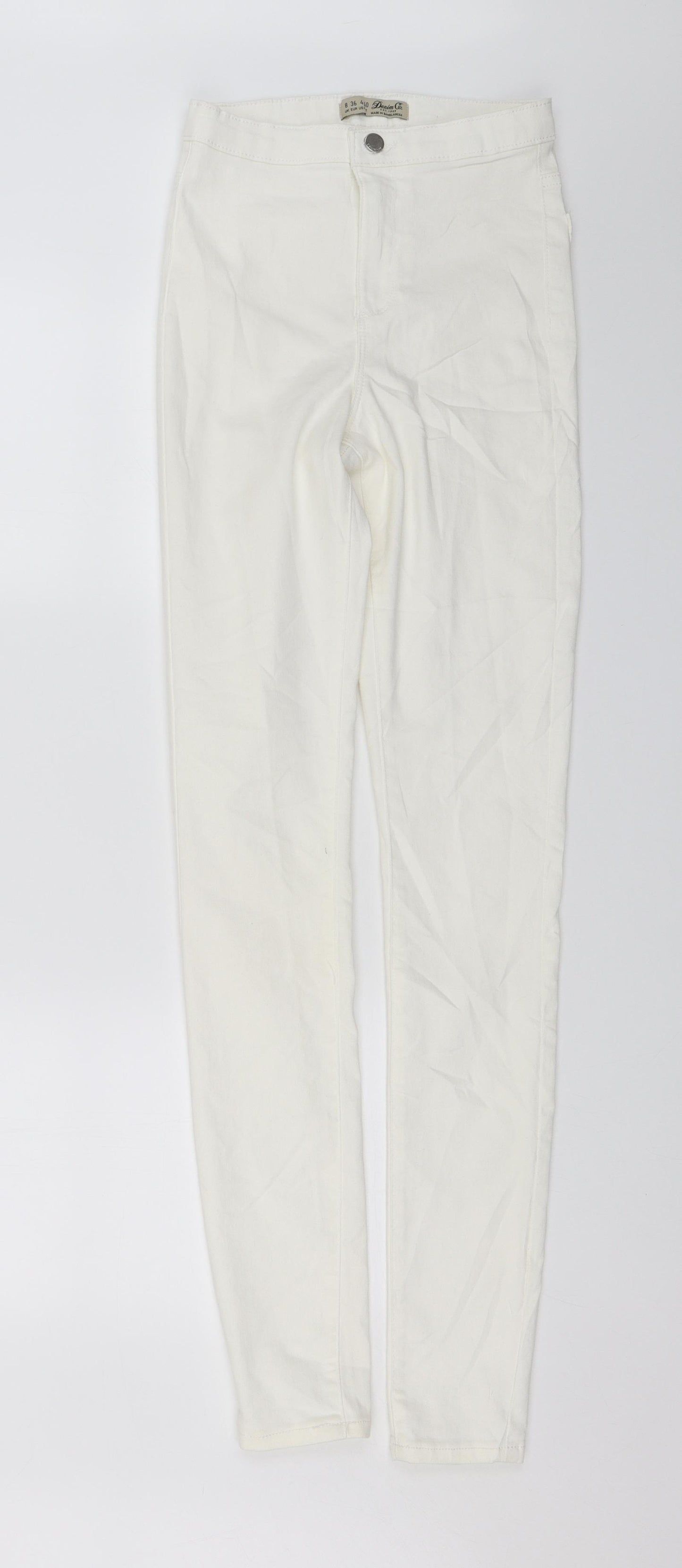 Denim & Co. Womens White  Denim Skinny Jeans Size 8 L32 in